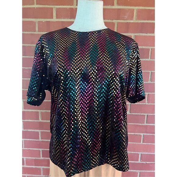 1990s Vintage Sparkly Disco Shirt NWT - Picture 1 of 7